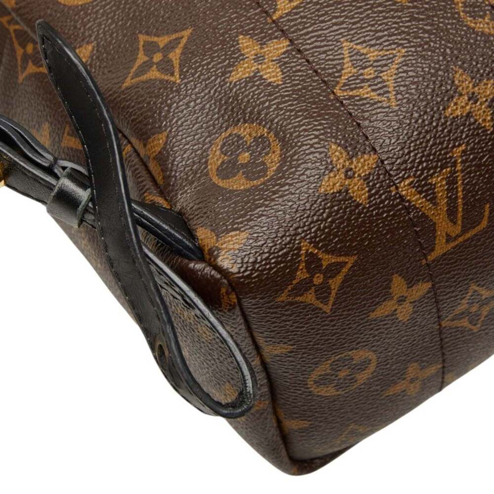 LOUIS VUITTON Black Monogram Leather Backpack - Picture 7 of 12